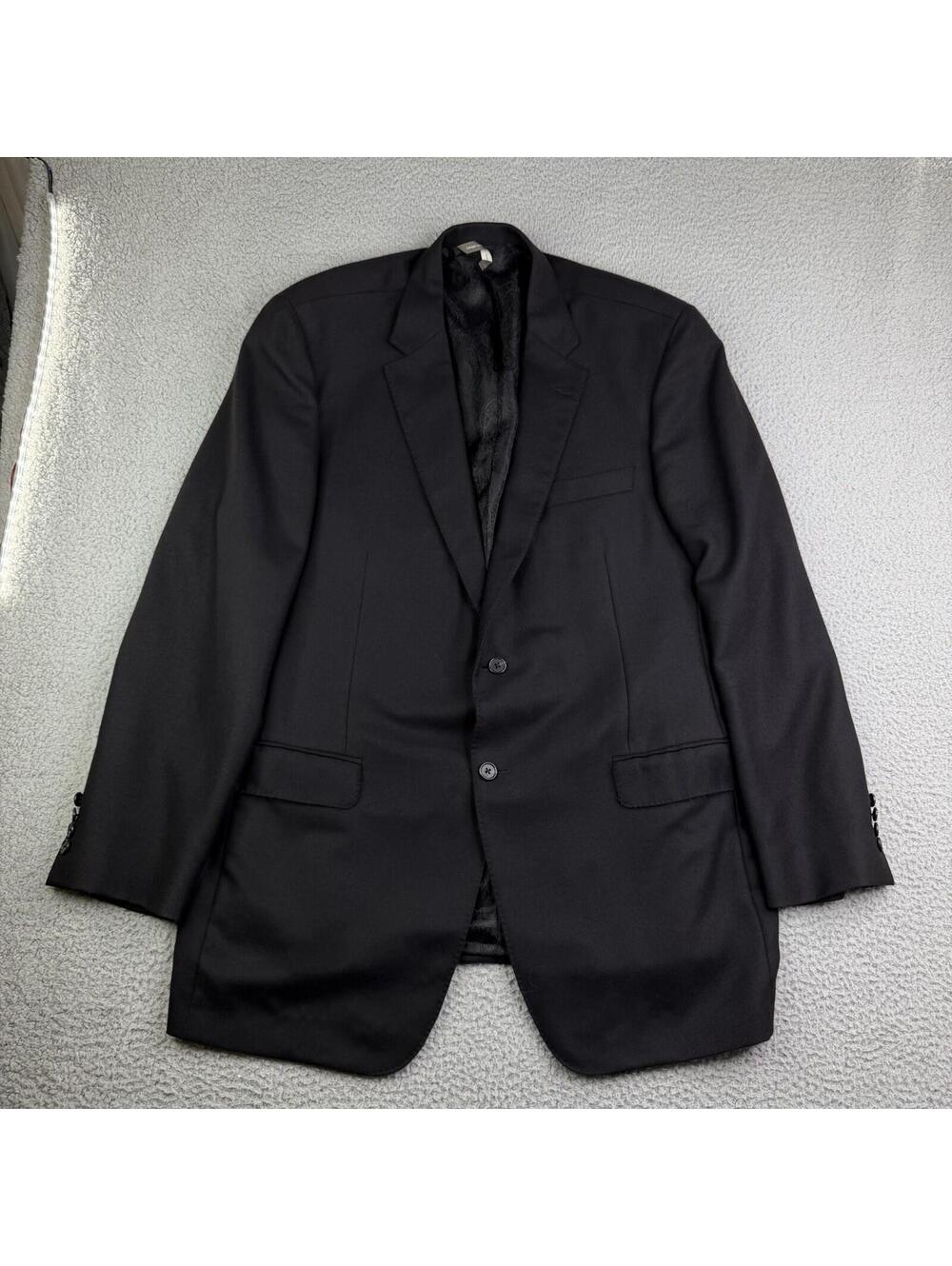 Loro Piana 100% Worsted Italian Cashmere Black Coat 48 Long Nordstrom Collection